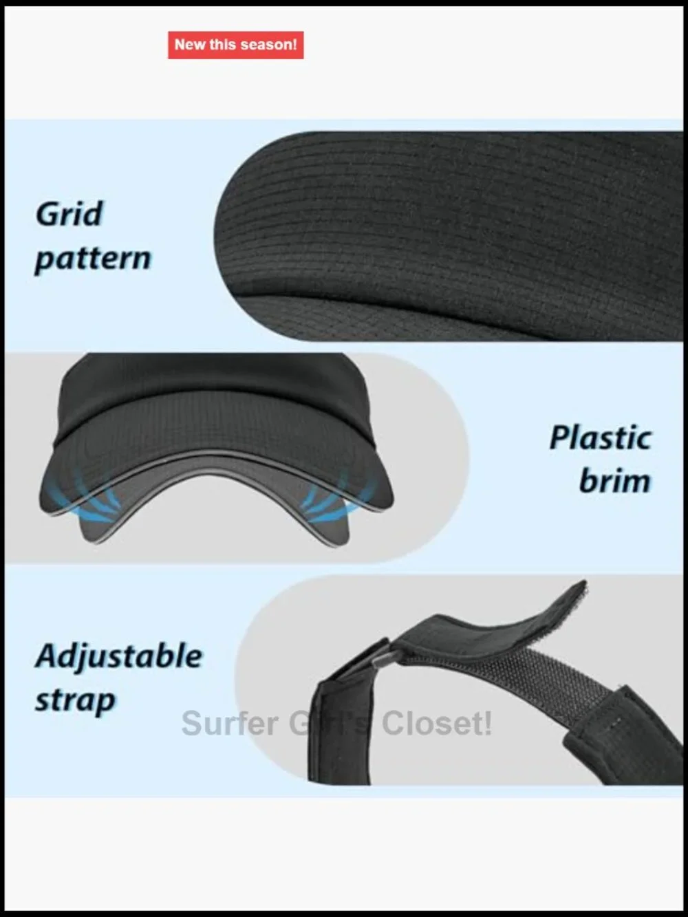 Lightweight Performance Sun Visor, UPF 50+, Adjustable Fit, Moisture Wicking